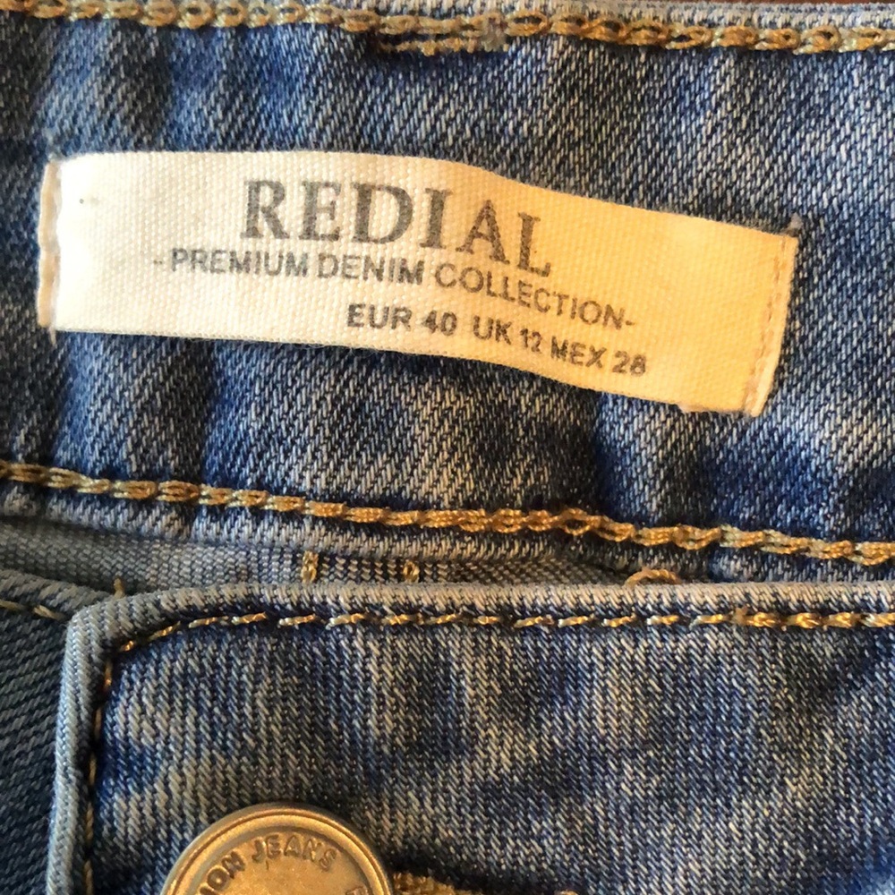 Redial faux pearl embellished fringe distressed hem 5-pocket jeans - Picture 6 of 12